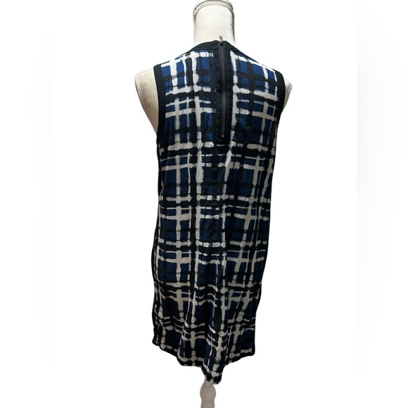 BANANA REPUBLIC blue Plaid Side Zip Shift Dress Size 4 - Picture 3 of 6